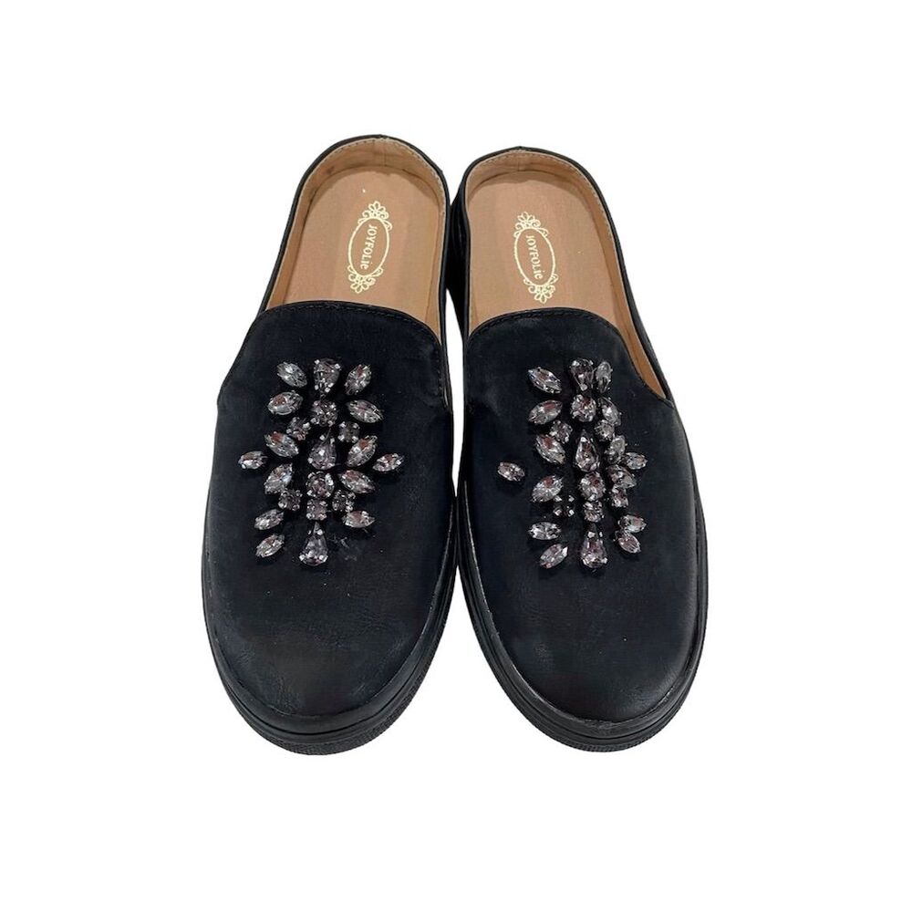 Joyfolie Sia Slide Girls Black Embellished Mules Youth Size 4